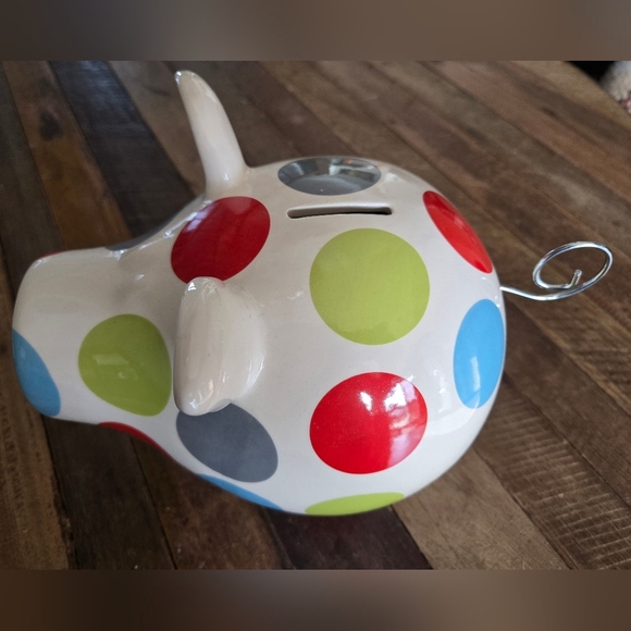 Salt & Pepper | Colorful Polka Dot Piggy Bank - Picture 2 of 6